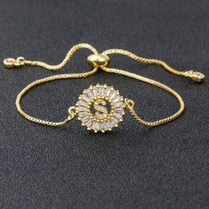 Cubic Zircon Letter Bracelets
