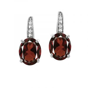 Pomegranate-Red Sapphire Gemstone Earrings