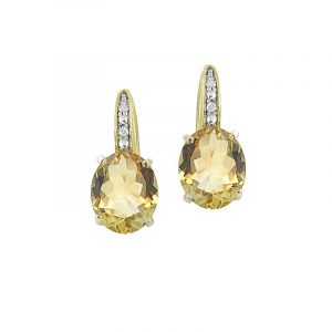 Yellow Silver Sapphire Gemstone Earrings