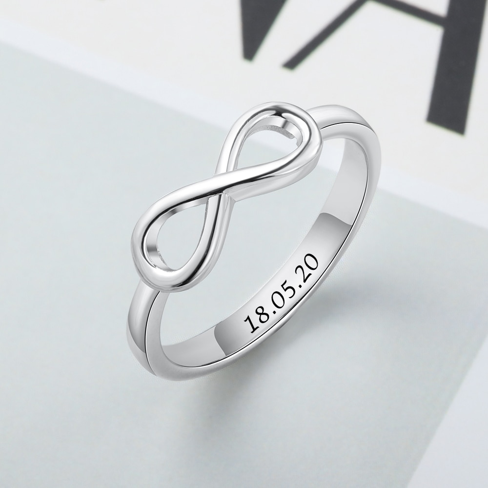 Personalised Silver Infinity Ring - Image 3