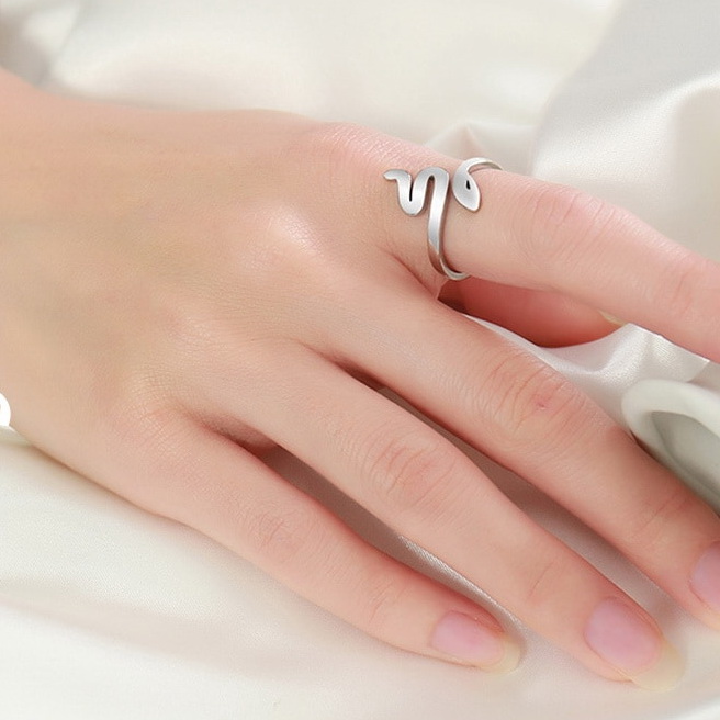 Snake Ring Silver Colour - Image 2