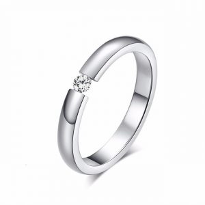 Solitaire Cubic-Zircon Ring Silver