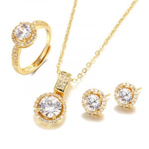 18K Gold-Plated Zircon Jewellery-Set