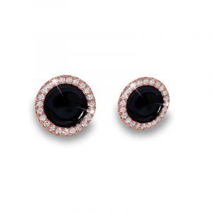 Bling Round Zircon-Stud Rose-Gold