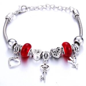 Love-Key Charm Bracelet Red