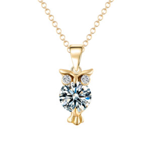 Stylish Zircon Pendant Necklace Owl Shaped