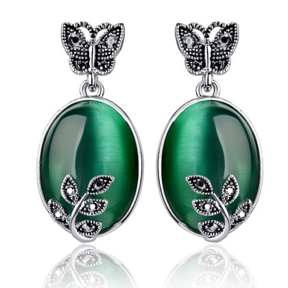 Drop Earrings with Opal Stone