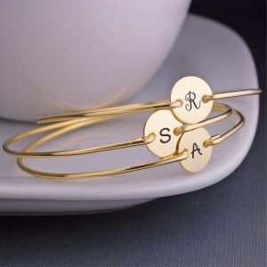 Name Initial Coin Bracelet