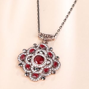 Red Crystal Flower Necklace