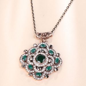 Green Crystal Flower Necklace