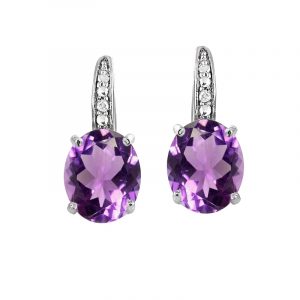 Purple Sapphire Gemstone Earrings