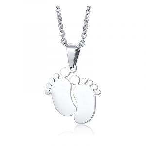 Baby Feet Silver Necklace