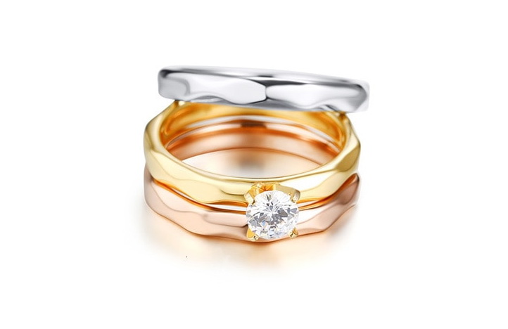 Snoopscollection Jewellery Gold Plated Cubic Zirconia Stack Rings 17