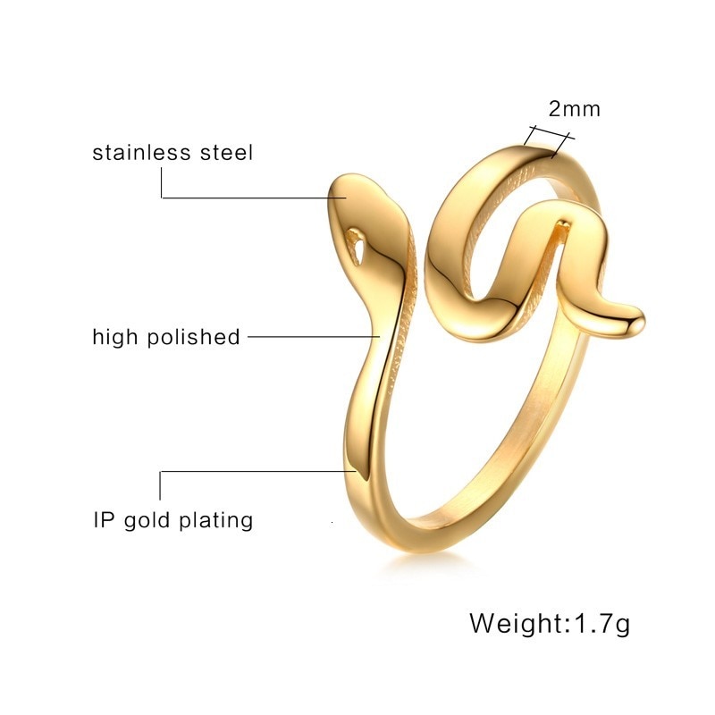 Snake Ring 18K-Gold Plated