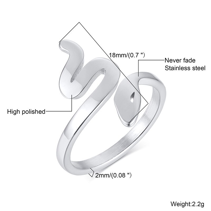 Snoopscollection Jewellery Snake Ring Silver 014