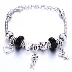 Love-Key Charm Bracelet Black