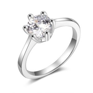 Star Cubic-Zirconia Engagement Ring