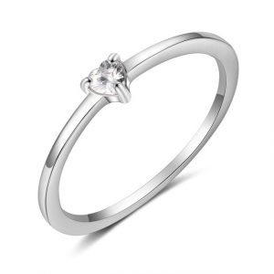 Heart Cubic-Zirconia Engagement Ring