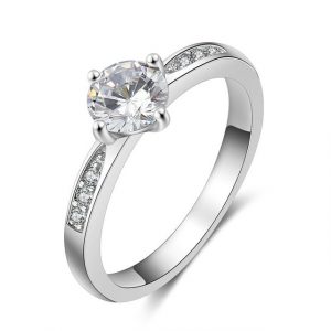 Fancy Cubic-Zirconia Engagement Ring