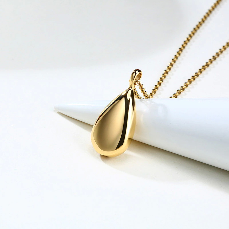 Personalised Waterdrop Pendant Gold-Colour