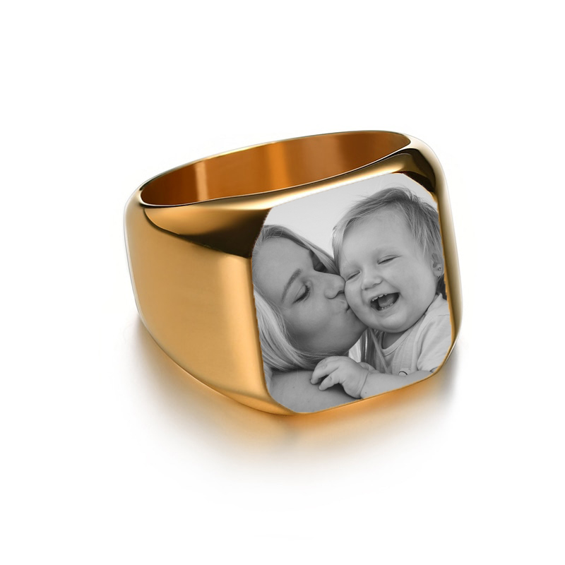 Laser Engraving Personalised Ring-Gold