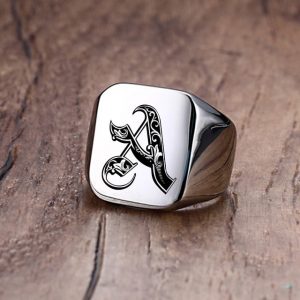 Initials Signet Ring for Men