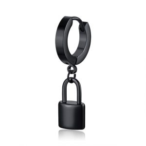 Unisex Punk-Dangle Earrings Black-006