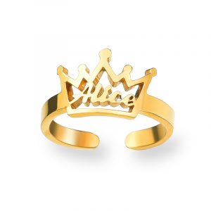 SC Personalised Name Crown Ring g