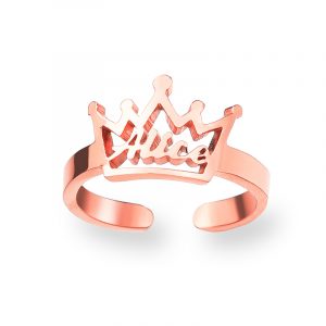 SC Personalised Name Crown Ring rg