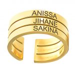 SC Personalised Triple Names Stack Ring gold